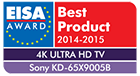 EISA award Sony TV KD-65X9005