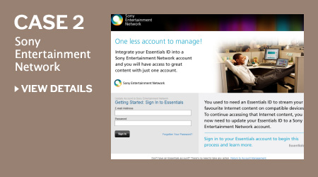 CASE2 Sony Entertainment Network VIEW DETAILS