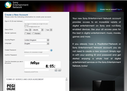 How do I access the Sony Entertainment Network service?