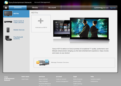 Sonyentertainmentnetwork best sale activate tv