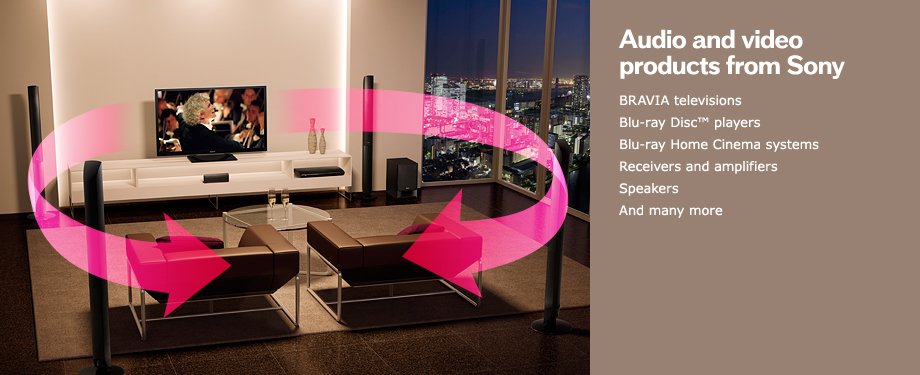 Audio and video products from Sony